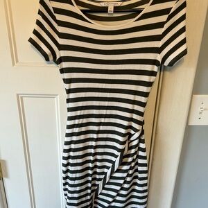 41 Hawthorn Olive and White Striped Midi Dress